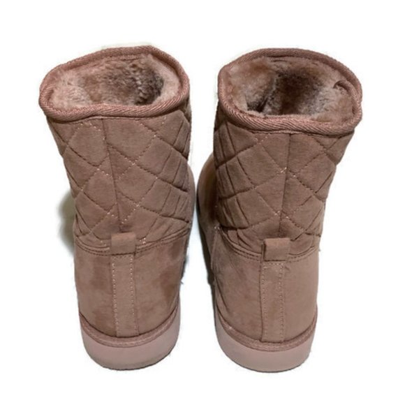 Quilted Faux-suede Short Adoraboots. Big Girls 7 - Picture 3 of 4